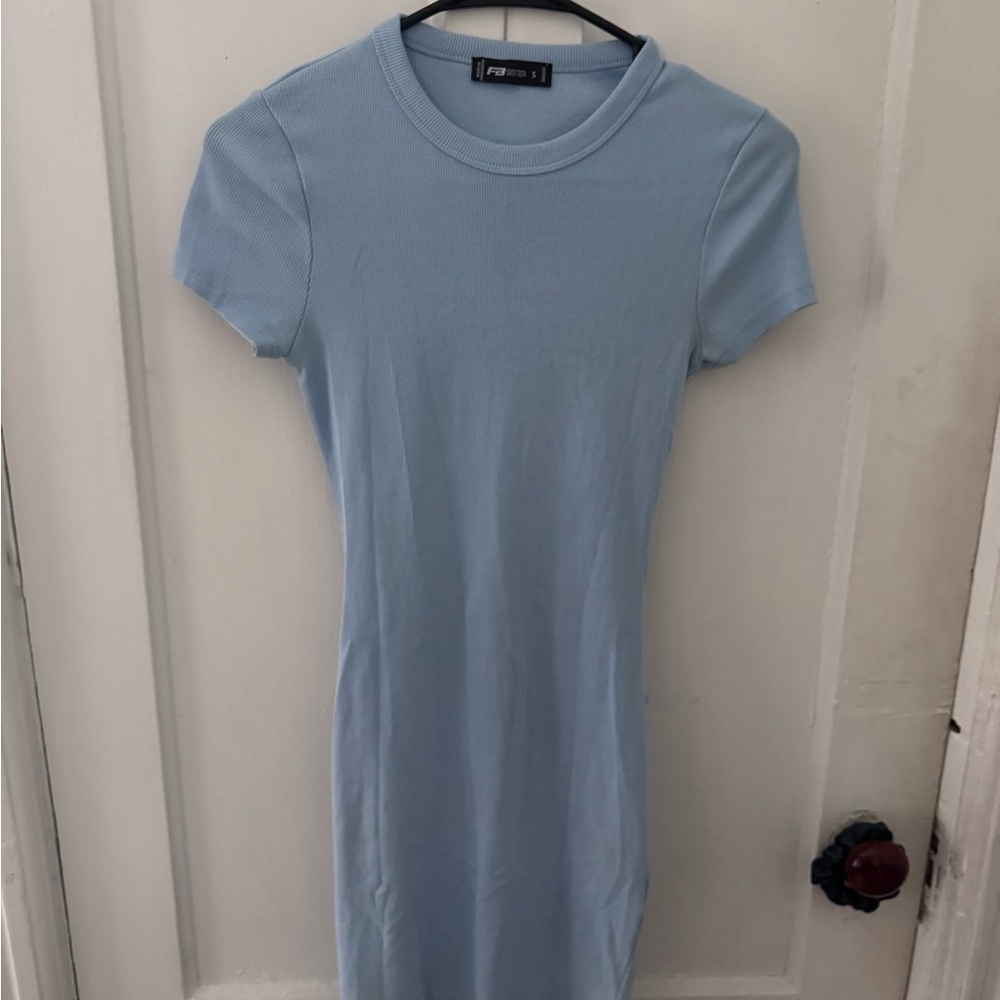 Light Blue Fitted Dress